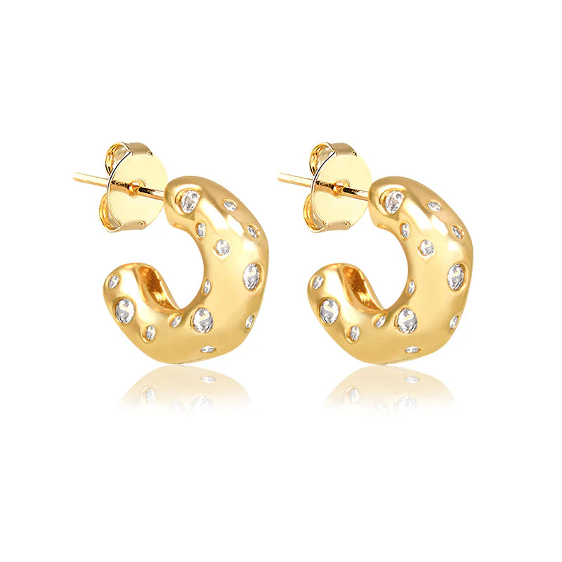 Brinco Bell Argola com Pontos de Luz