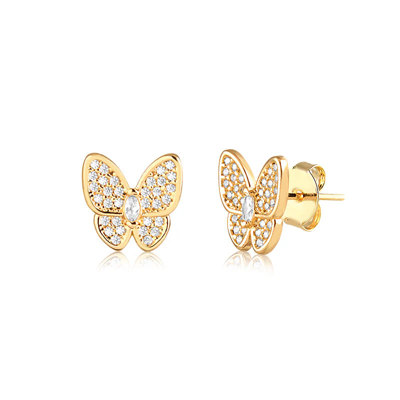 Brinco Daisy - Borboleta Cravejada