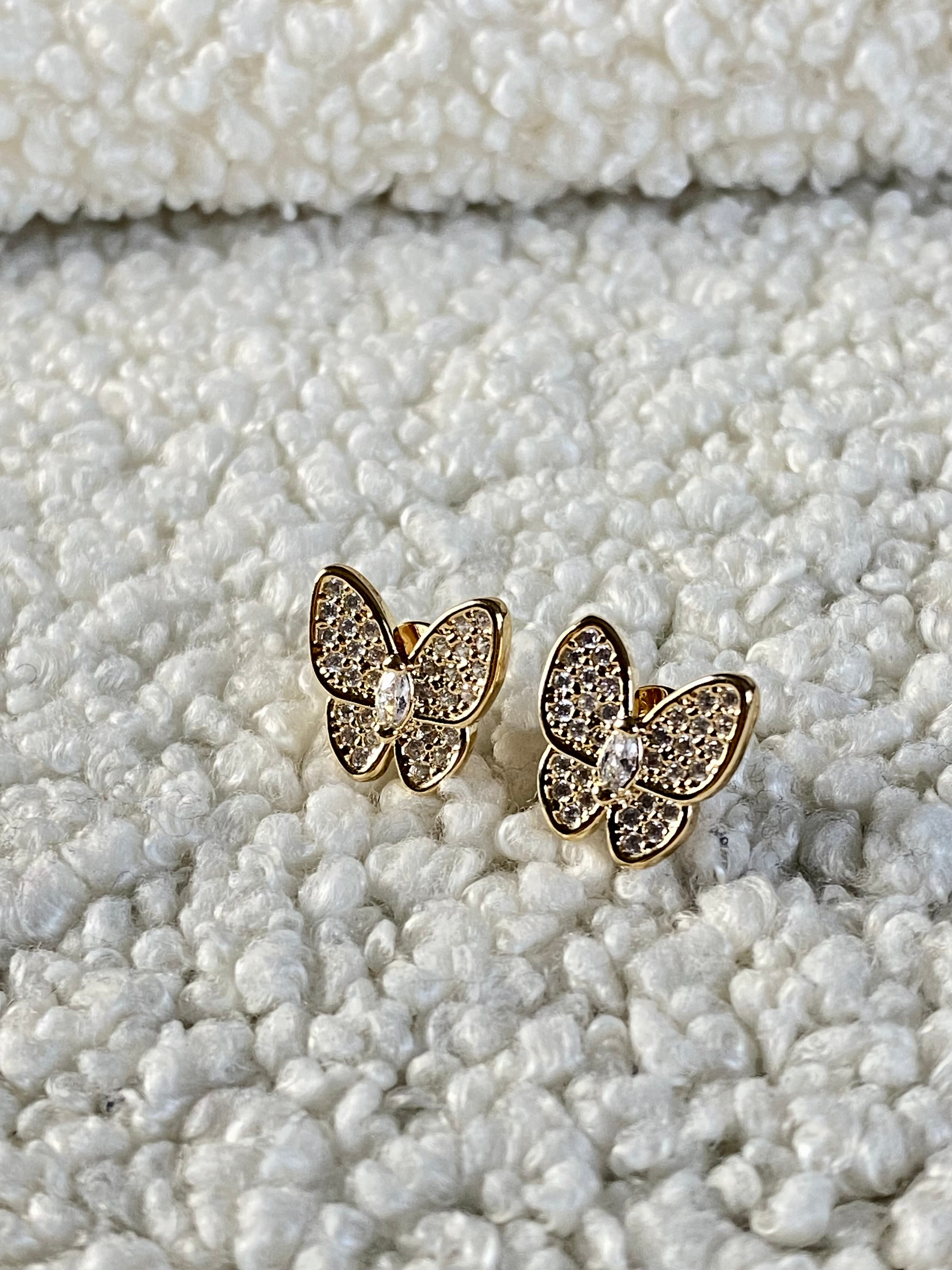 Brinco Daisy - Borboleta Cravejada