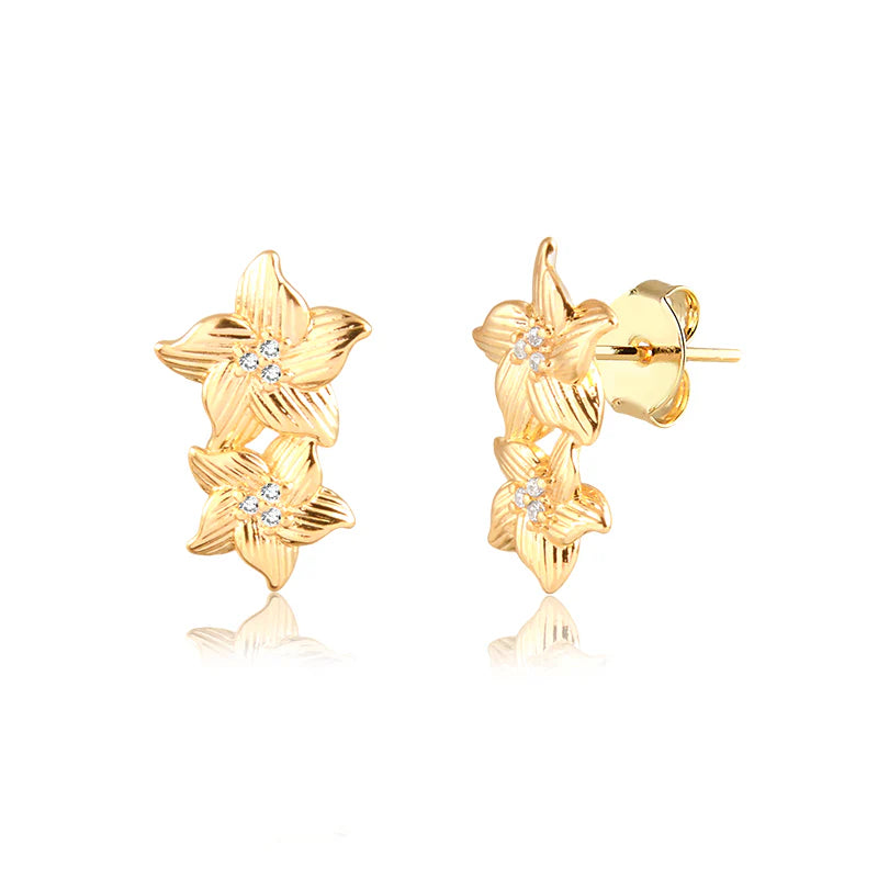 Conjunto GAB - Brinco + Pulseira Banhado a Ouro 18K