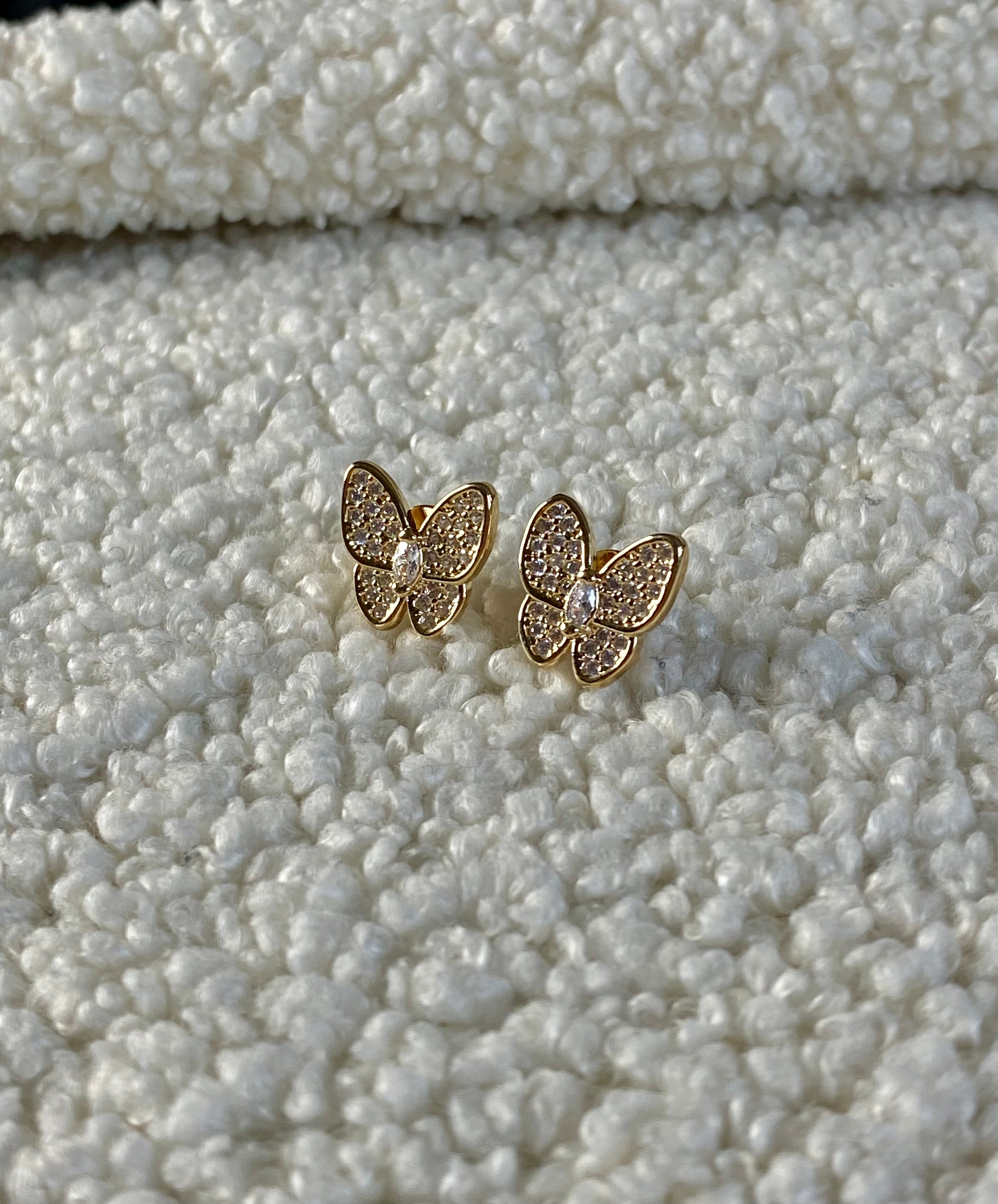 Brinco Daisy - Borboleta Cravejada