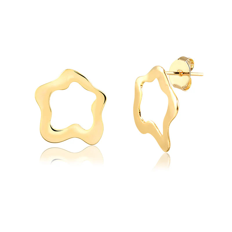 Brinco Flor Orgânico Vazado